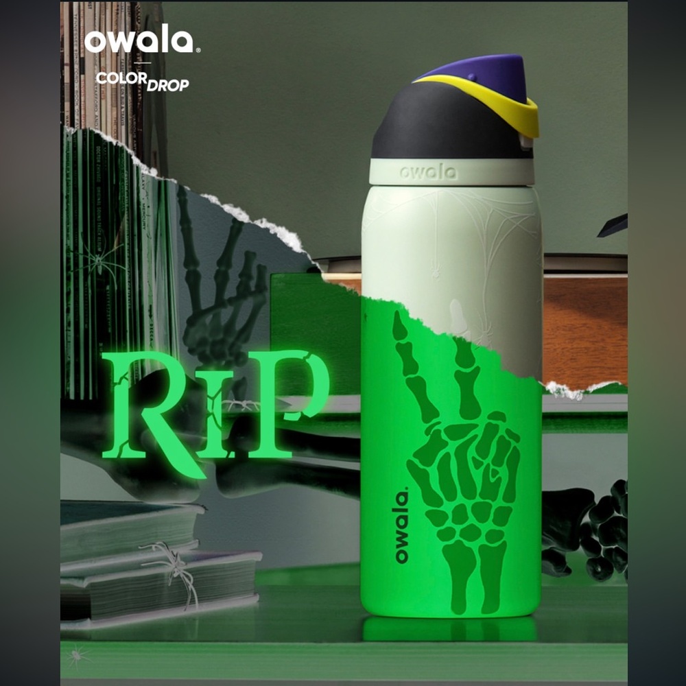 Owala 32oz FreeSip RIP Glow In The Dark Water Bottle *free shipping*